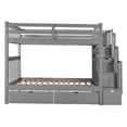 thumbnail image 2 of JERFIT Over Full Bunk Bed with Shelves and 6 Storage Drawers Gray, 2 of 10