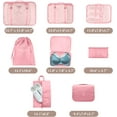 thumbnail image 3 of Juego de 9 Cubos de Embalaje, Organizadores de Viaje con Bolsa Grande para Artículos de Tocador para Ropa y Zapatos, Rosa, 3 of 7