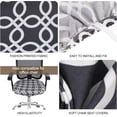 thumbnail image 3 of Seat Covers for Dining Room Chairs Stretch Printed Chair Seat Covers Set of 6, Removable Washable Upholstered Chair Seat Protector Cushion Slipcovers for Kitchen, Office(Black), 3 of 6