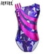 thumbnail image 2 of Traje de baño para gimnasia para niñas, Ropa de baile de Ballet, leotardo metálico brillante, mono asimétrico con tirantes para el hombro, 2 of 5