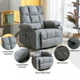 thumbnail image 4 of Manual Rocking Swivel Recliner Chair with heated and massage，2 cup holders and USB ports-Grey, 4 of 6