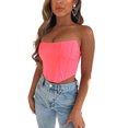 thumbnail image 3 of Txlixc Mujeres Sexy Bustiers Color sólido fuera del hombro Crop Tank Top Push Up Corsés sin tirantes Txlixc Sexy, 3 of 6