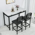 thumbnail image 2 of 3 Piece Dining Table Set,Kitchen Table Set 2,Bar Dining Table Set with 2 Upholstered Chairs for Small Spaces, Apartment,Pub,Black, 2 of 7