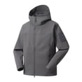 thumbnail image 7 of Sevevn Men Softshell Jacket Full Zip Up Hooded Regular Fit Water Resistant Stretch Fabric Side Zip Pockets Arm Zip Pocket Hook Loop Patch For Hiking Wear, 7 of 7