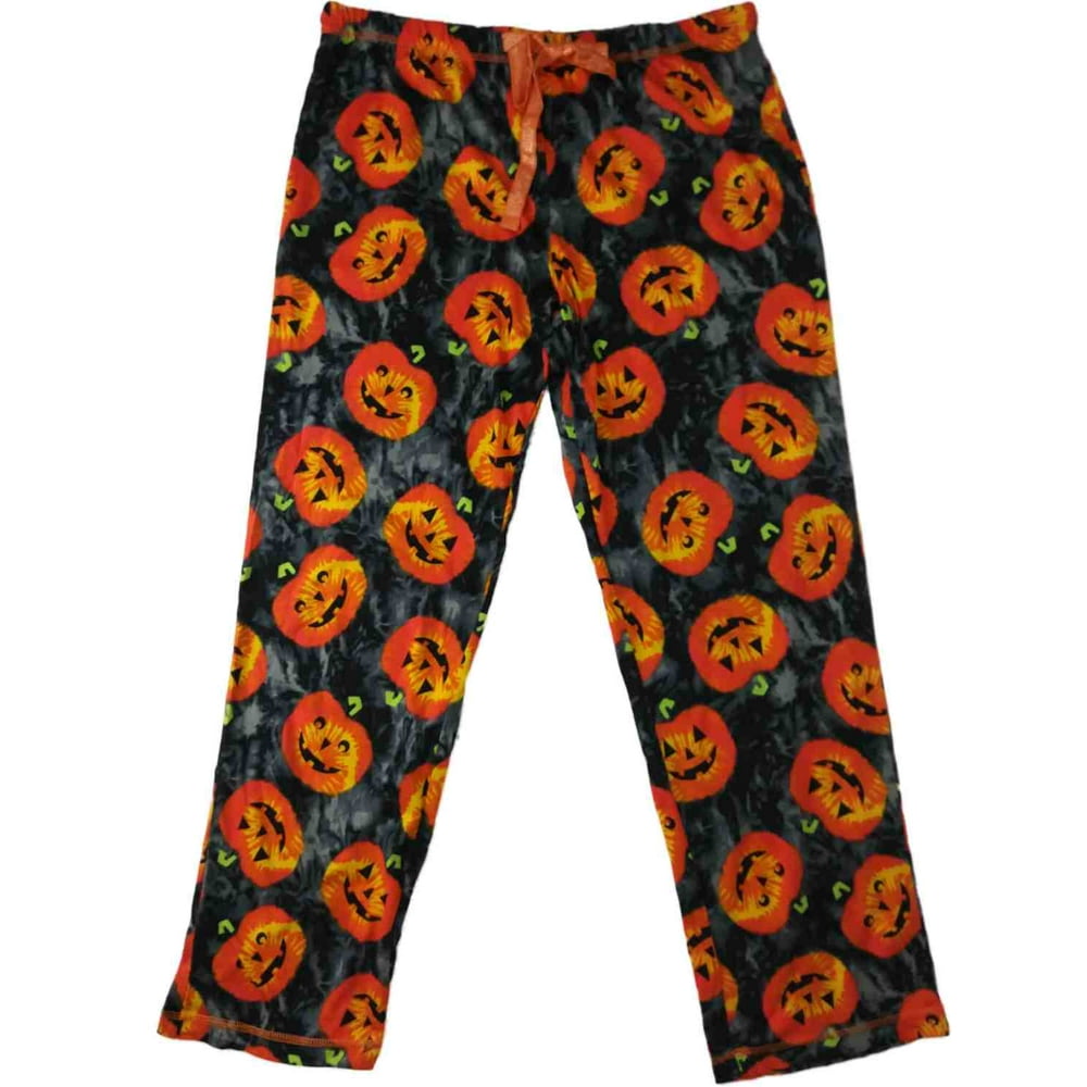 Pumpkin - Womens Gray & Orange Pumpkin Sleep Pants Halloween Jack O ...