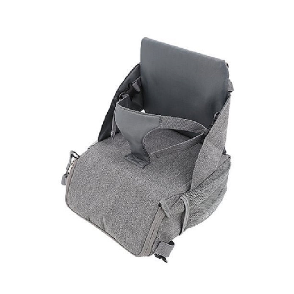 Joybi Gray Multi-Use 3-in-1 Portable Travel Booster Seat and Bag, Travel Diaper Bag