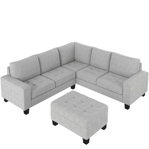 Orisfur. Sectional Corner Sofa Lshape Couch Space Saving with Storage