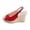 Red, variant on Platform Wedge Sandals for Women Comfortable Ankle Strap High Heel Wedges Fashion Leather Peep Toe Summer Dress Shoes Beige Size 8