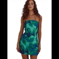 thumbnail image 2 of Vestido Tropical de Verano para Mujer, Sin Tirantes, Floral, Midi, Ajustado, para Fiesta y Club. Verde L, 2 of 7