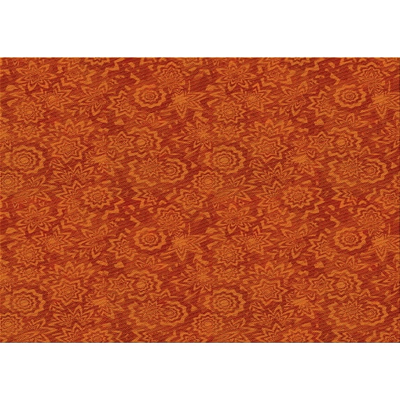 Ahgly Company Machine Washable Indoor Rectangle Transitional Orange Red Orange Area Rugs, 3' x 5'
