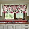 thumbnail image 3 of Yayeee Kitchen Curtains Tier Set of 2 Light Filtering 57"x24" Over Sink Window Panels, Pink Flowers, 3 of 7