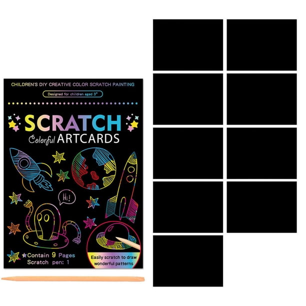 Scratch Paper Art, Colorful Drawing Art Book With 1 Scratch Pen For Birthday Christmas Party Games Kits