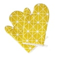 thumbnail image 1 of EeaseCA 2PCS Nordic Style Cotton Linen Oven Gloves Heat-resistant Microwave Mitts Thickened Baking Tool for Kitchen (Yellow), 1 of 7