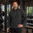 thumbnail image 3 of AZoiNM Men's Quarter Zip Pullover Sweatshirt, Casual Long Sleeve Mock Neck Fleece Sweatshirt with Ribbed Cuffs and Hem, Midweight Fall Spring Sweater Top, 3 of 13
