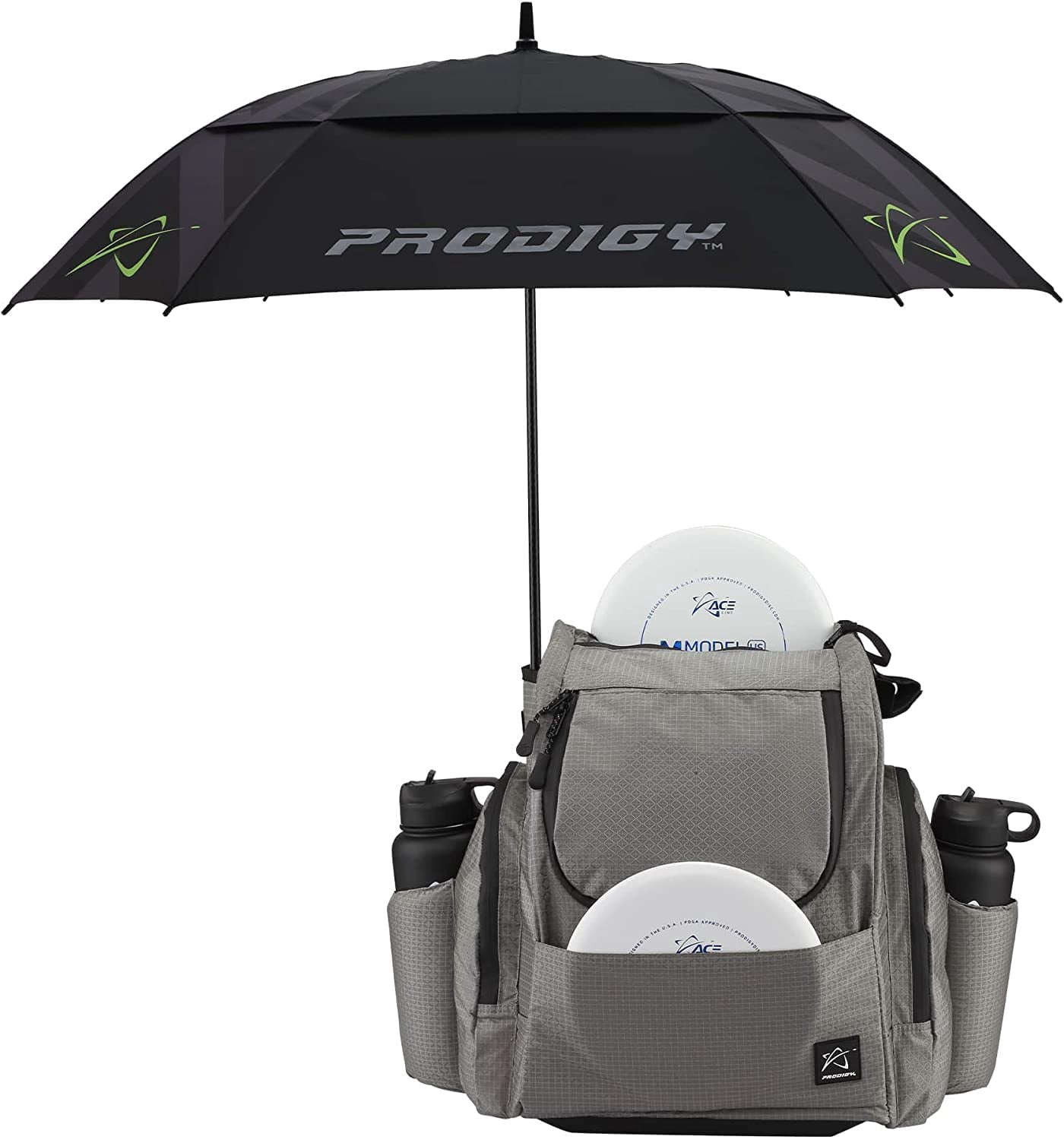 Prodigy Disc BP-2 V3 Disc Golf Backpack | Frisbee Golf Bag with 26+ Disc Capacity Plus Extra Storage | Pro Quality Disc Golf Bag Backpack | Tear and Water Resistant | Large Disc Golf Bag (Gray)