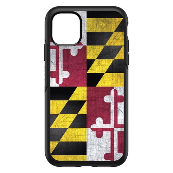 DistinctInk Custom SKIN / DECAL compatible with OtterBox Symmetry for iPhone 11 Pro MAX (6.5" Screen) - Old Weather Maryland Flag - Show Your Love of Maryland