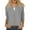 Grey, variant on Womens Cardigan Sweaters Crew Neck 3/4 Sleeve Button Down Fall Blouses Open Front Solid Color Slim Fit Tunic Black L