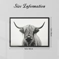 thumbnail image 4 of ADALE Black and White Highland Cow Canvas Wall Art Animal Painting Print Rustic Longhorn Cattle Pictures Farmhouse Decor Black Framed 8x10 Inch, 4 of 5