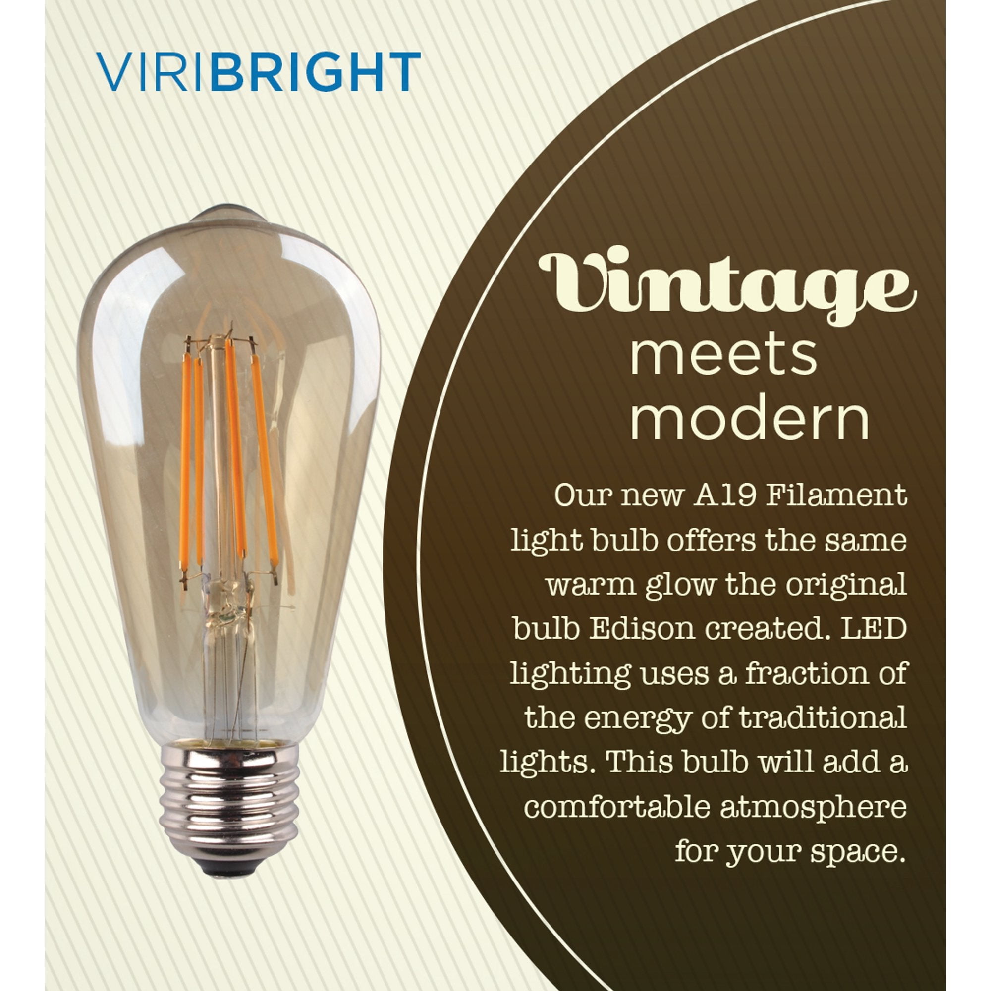 Viribright® ST19 LED Bulb, Filament, Energy Star, Amber 2200K (12-Pack)