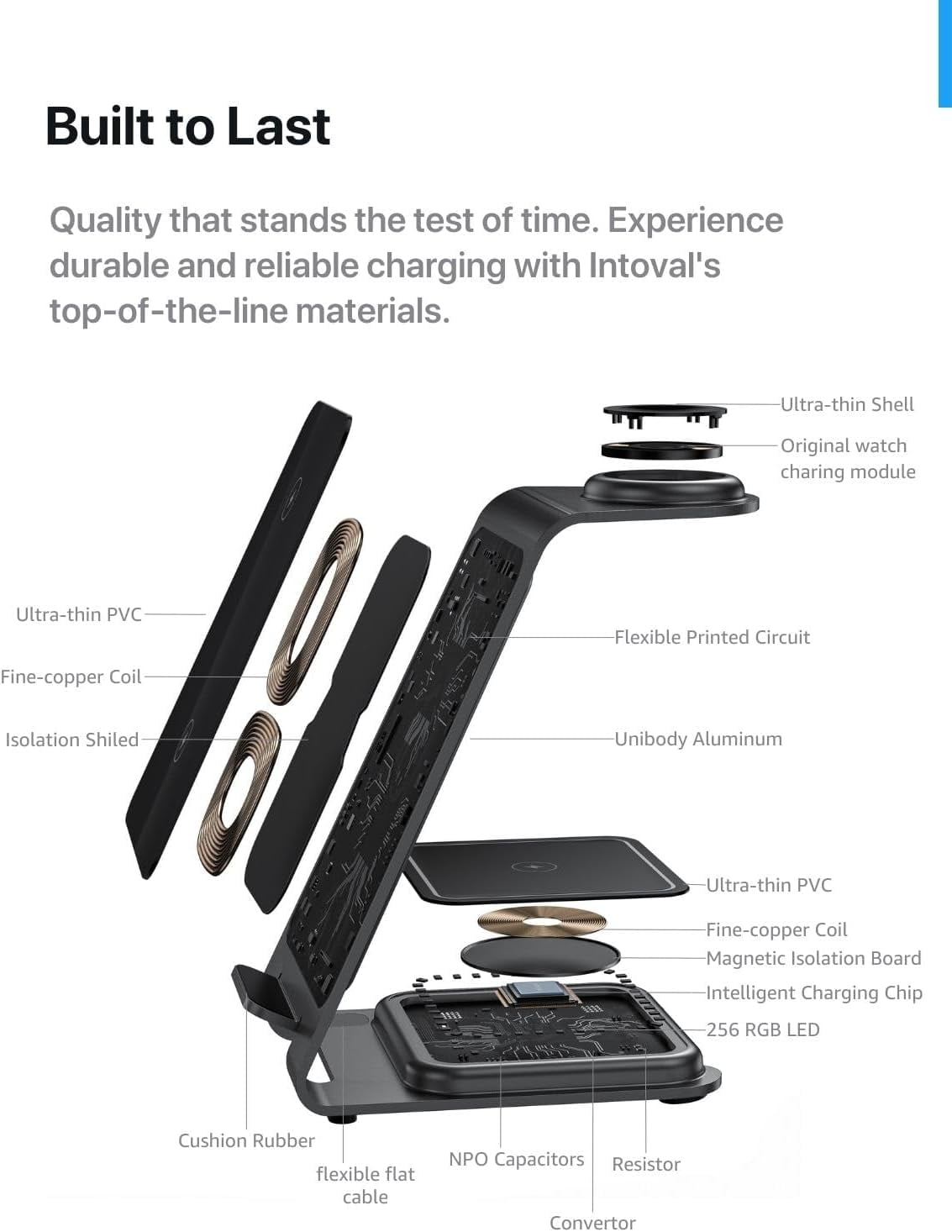 Mobii 3 in 1 Wireless Charger for iPhone 16 15 14 13 12 11 X Pro Max, Wireless Charger for Apple Watch 10 Ultra 3 SE 9 8 7 6 5 4 3 2 and Wireless Charger for AirPods 4 Pro Pro 2 3(Silver)