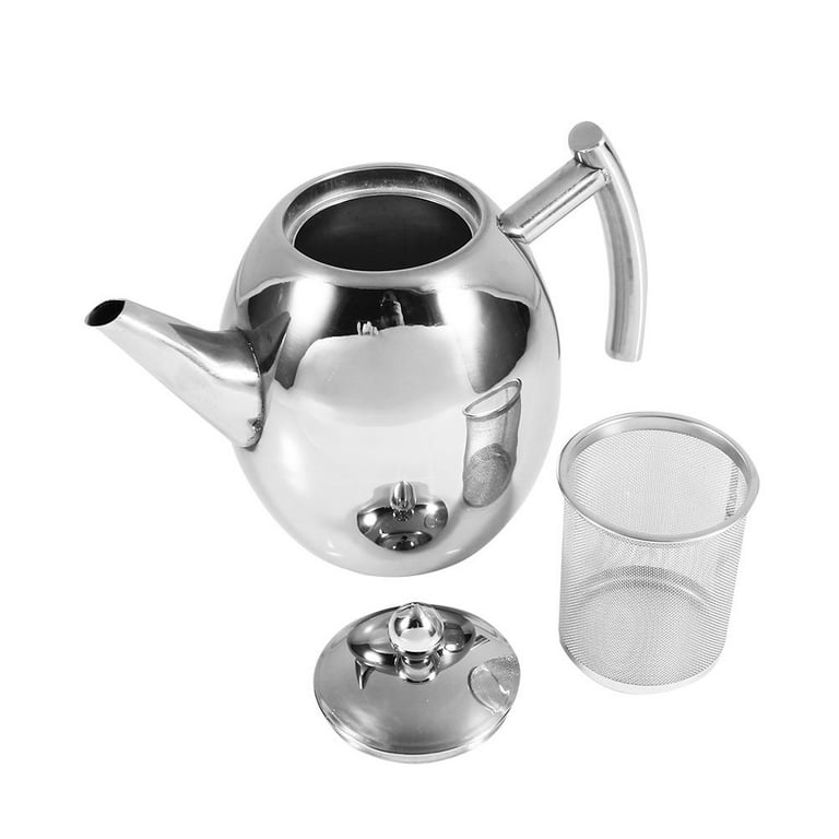1pc Stainless Steel Water Kettle TeaPot with Filter - Thick and Durable,  Induction Cooker Compatible, Golden Silvery Finish, Perfect for Tea and