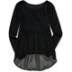 thumbnail image 2 of Aeropostale Sheer Ls Baby Doll Blusa para Mujer, Negro, X-Large Aeropostale Picardias, 2 of 2