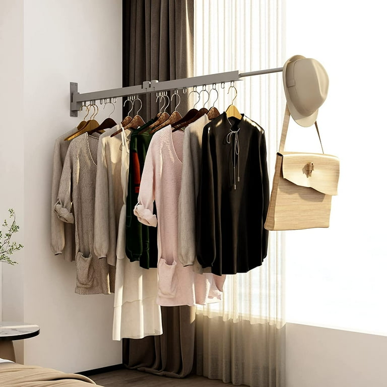 Collapsible Wall Mounted Clothes Drying Rack With 7 Drying Rails