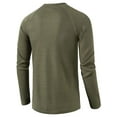 thumbnail image 4 of Avamo Mens Henley Waffle Casual Long Sleeve Lightweight Button T-Shirts Autumn Regular Fit Shirt, 4 of 4