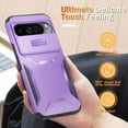 thumbnail image 2 of KOMI for Google Pixel 9/9 Pro Case with 1 Screen Protector, Built-in Slide Camera Cover, Military Grade Drop Protection, Heavy Duty Rugged Shockproof Protective Phone Cover, Purple, 2 of 5