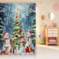 thumbnail image 2 of Manfei Xmas Colorful Farm Animal Cow Shower Curtain 72Wx72L,Charming Pine Cone Bathroom Curtain, 2 of 5