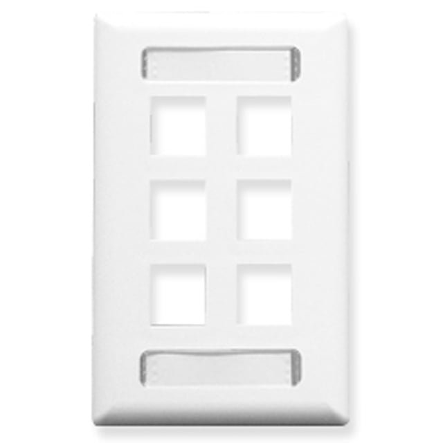 PLACA FRONTAL, ID, 1 ELEMENTO, 6 PUERTOS, BLANCA