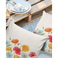 thumbnail image 3 of Outdoor Throw Pillow Cover Watercolor Poppy Blossom Flower Waterproof Cushion Covers 2 Pack Garden Floral on Burlap Linen Pillow Cases Home Decoration for Patio Garden Couch Sofa, 3 of 7