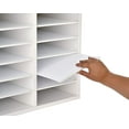 thumbnail image 6 of AdirOffice Wood 12 Compartment Adjustable Classroom Paper Literature Organizer File Sorter, White, 6 of 10