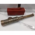 thumbnail image 2 of Brass Nautical Handmade Retro Telescope Vintage Leather Box Pirate Movie Prop Designer Spyglass Home & Table Decor, 2 of 4