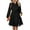 1# Black, variant on Women Dresses Fall Loose Fitting Casual Dress Henley Neck Button Down Black Sundress Fashion Chic Party Dress