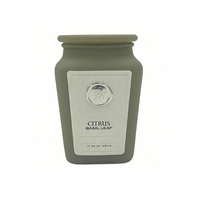 Velas Aromáticas Decorativas Premium, Albahaca Cítrica, Vela Grande 490g 17oz, Velas de Aromaterapia, Perfume de Larga Duración 95 hrs, Energía y Duración Aromática