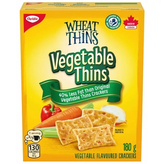 Wheat Thins Vegetable Thins 40% Less Fat Crackers, 180g