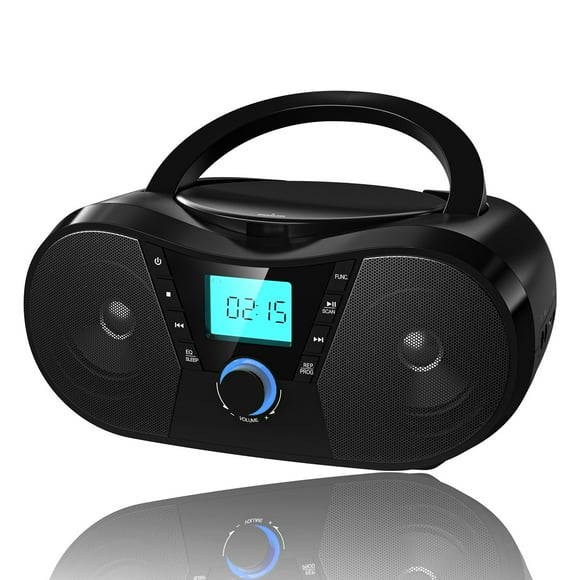 CD Player Boombox with Bluetooth,Portable CD Player,Stereo Sound Music Boombox Speaker with FM Radio MP3 Playback AUX Input Headphone Jack LCD Display