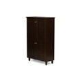 thumbnail image 4 of Baxton Studio Armoire de Rangement pour Chaussures d'Entrée Moderne et Contemporaine à 2 Portes en Bois Brun Foncé Winda, 4 of 5