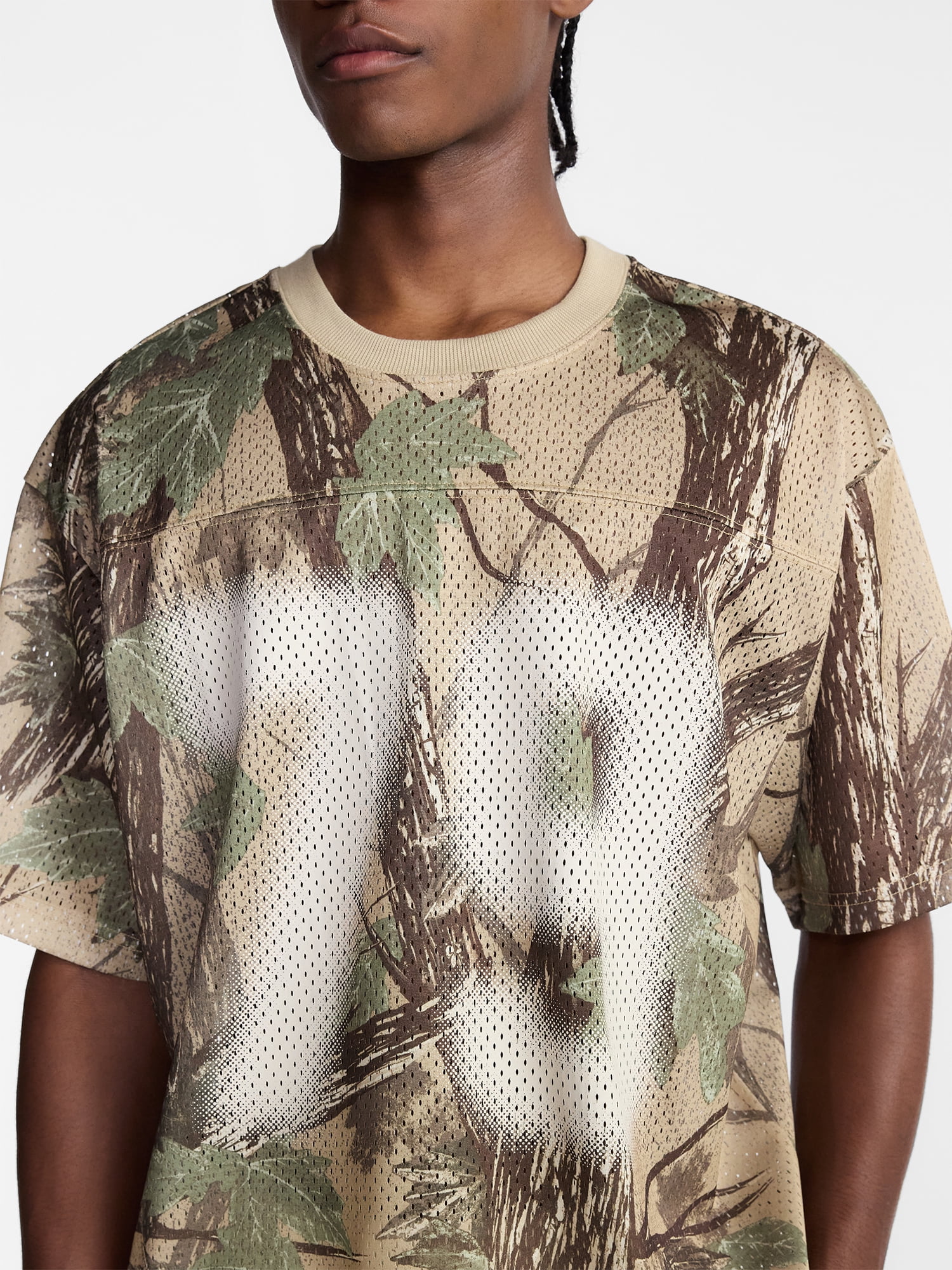 No Boundaries Graphic Boxy Fit Mesh Jersey Style Shirt, Men's XS-5XL