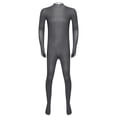 thumbnail image 3 of Haitryli Men's One Piece Unitard with Full Finger Glovers Stand Collar Full Body Suits Costume Charcoal Grey 180, 3 of 5