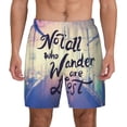thumbnail image 2 of Goofa Not All Those Who Wander Are Lost Printed Men's Swim Trunks Board Shorts Quick Dry Mens Swimming Trunks with Compression Liner,Breathable Fit Hawaii Beach Shorts-Large, 2 of 9