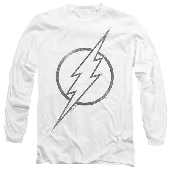 The Flash Line Logo 1 Unisex Adult Long-Sleeve T Shirt,White, Small