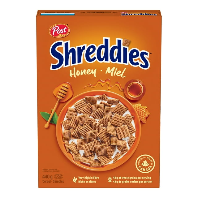 Post Honey Shreddies Cereal, Retail Size, 440 g