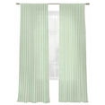 thumbnail image 2 of Sage Green Striped Semi Sheer Curtains 96 Inch Length 2 Panels Set, Modern Simple Farmhouse Beige Sheer Kitchen Curtain Privacy Voile Window Curtain for Living Room Bedroom Rod Pocket Drapes, 2 of 7