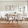 thumbnail image 4 of MALOL Set of 4 Fabric Dining Chairs with Nailhead Detail and Wooden Legs, Upholstered Side Chairs for Kitchen and Dining Room – Beige, 4 of 12