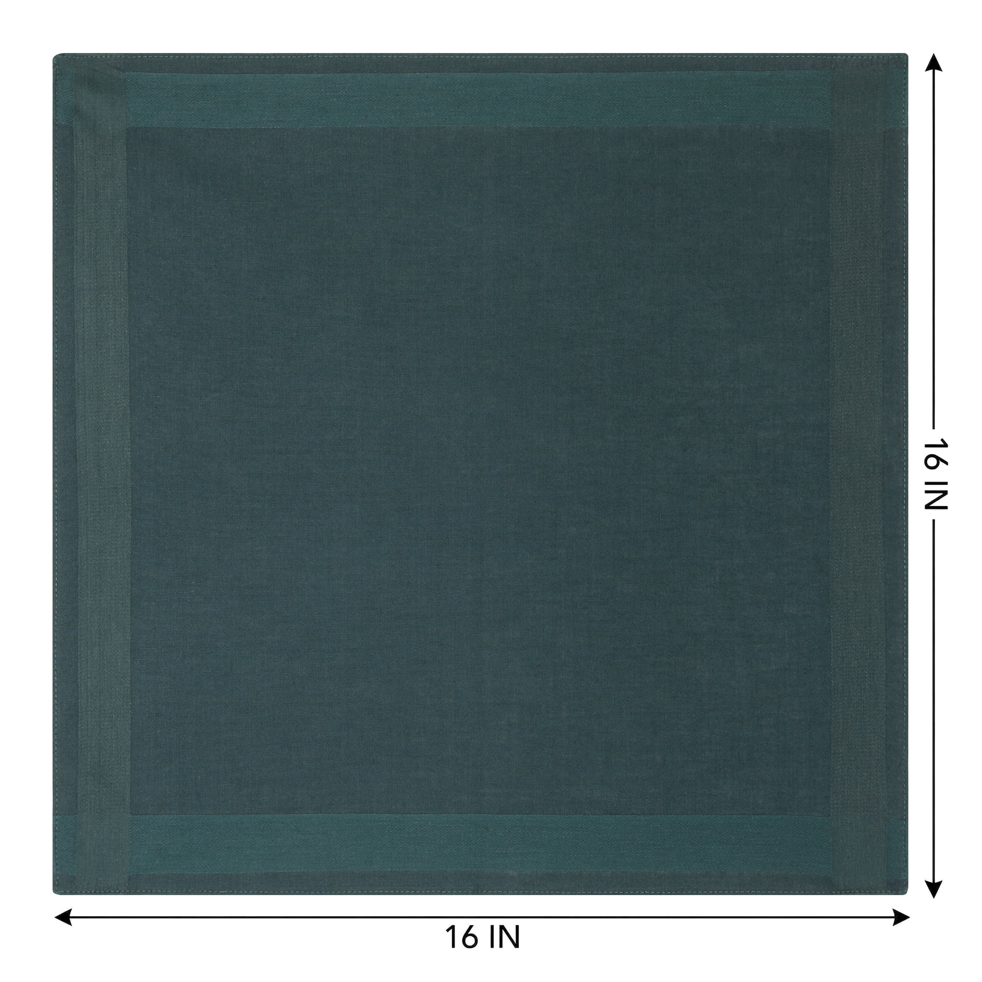 Unique Bargains 12Pcs Cotton Washable Elegant Cloth Napkins Dark Green 16x16inch