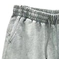 thumbnail image 5 of BRGZLK Men's Vintage Washed Distressed Shorts Summer Straight Leg Drawstring Elastic Waist Loose Breathable Shorts with Pockets for Going Out Gray L, 5 of 5