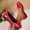 #319-Red, variant on Woman's Ballet Flats, Stylish Solid Color with Bow Decoration and Round Toe, Comfortable Patent Leather Shoes for Daily Wear and Autumn-Winter Outfits