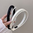 thumbnail image 4 of Imitation Pearl Hairband Lightweight Double-Layer Design Headband French Style Hair Hoop Soft Touch Versatile Outfit Accessory, 4 of 8